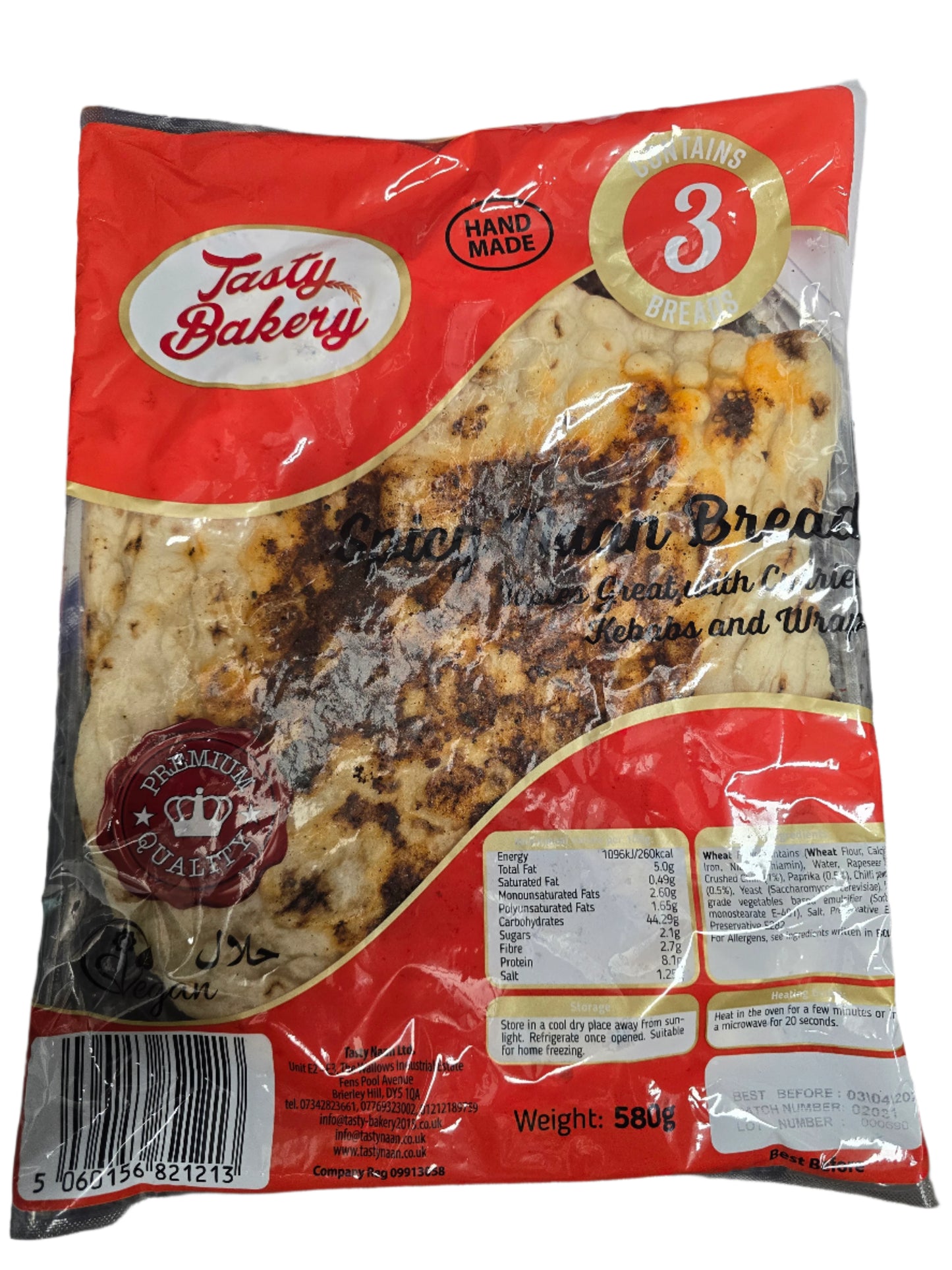 Tasty Bakery Spicy Naan Bread 3 Pack