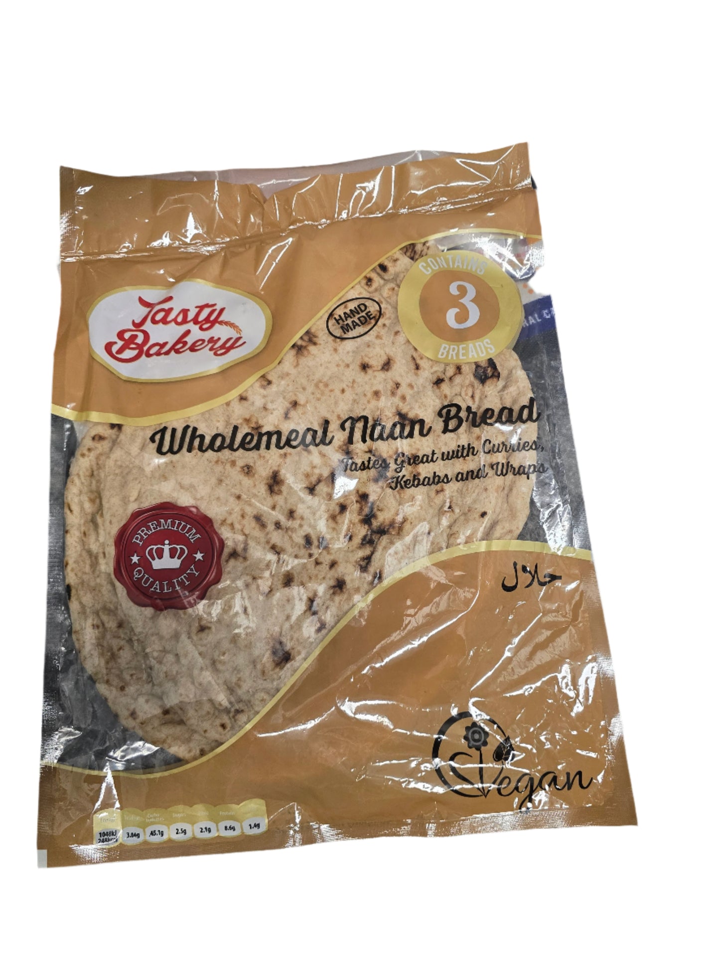 Tasty Bakery Wholemeal Naan Bread 3 Pack