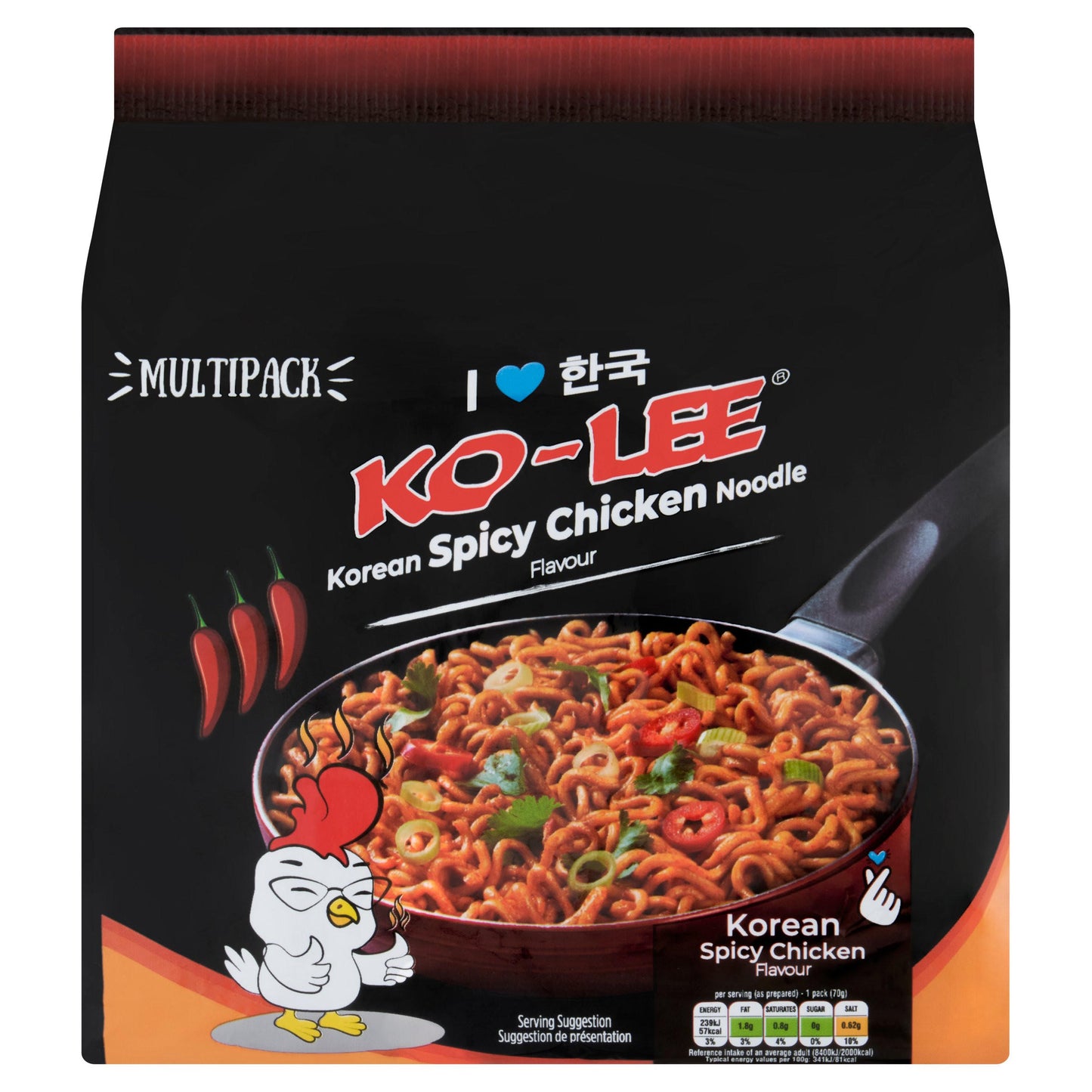 KO-LEE Korean Spicy Chicken Noodle Multipack