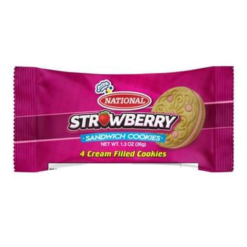National Strawberry Sandwich Cookies (4 Biscuits)